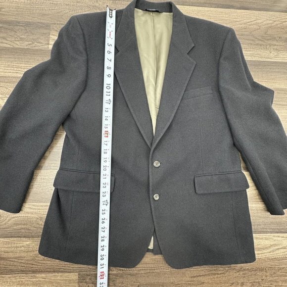 Jos A Bank Mens Sport Coat Blazer Suit‎ Jacket 44R Camel Hair Black 2 Button - Picture 9 of 11